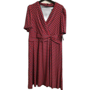 NWT Chic Red Patterned Midi Dress Size 14W